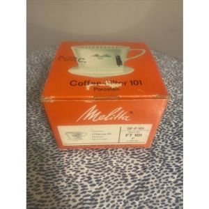 Vintage Melitta Porcelain Coffee Filter FT 101 1in Original Box 1961